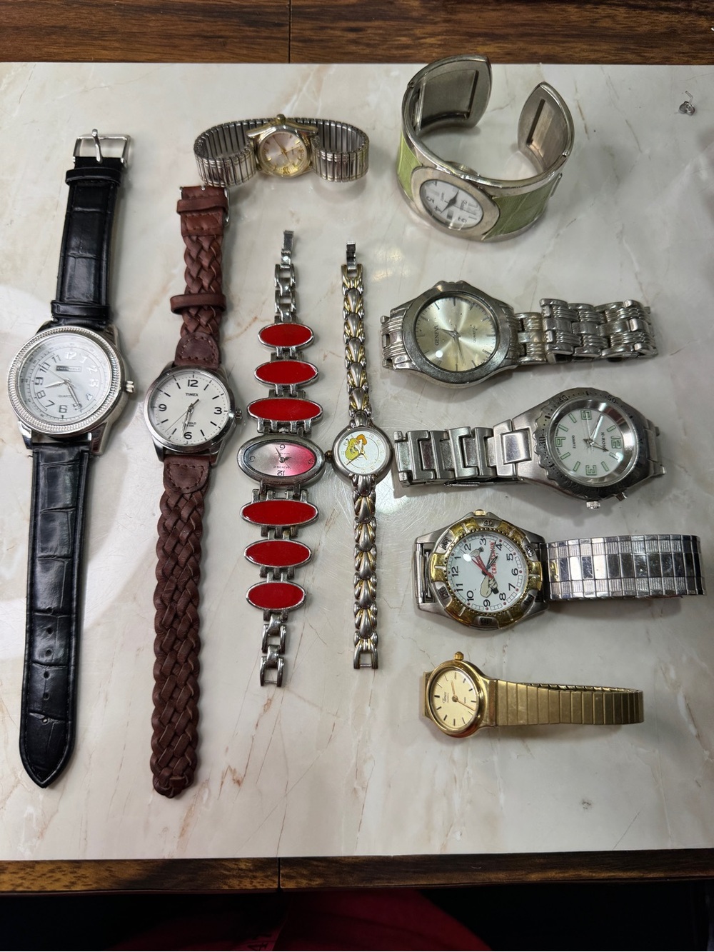 10 pieces Silver and Black Mixed Metal Watch Collection - Assorted Styles